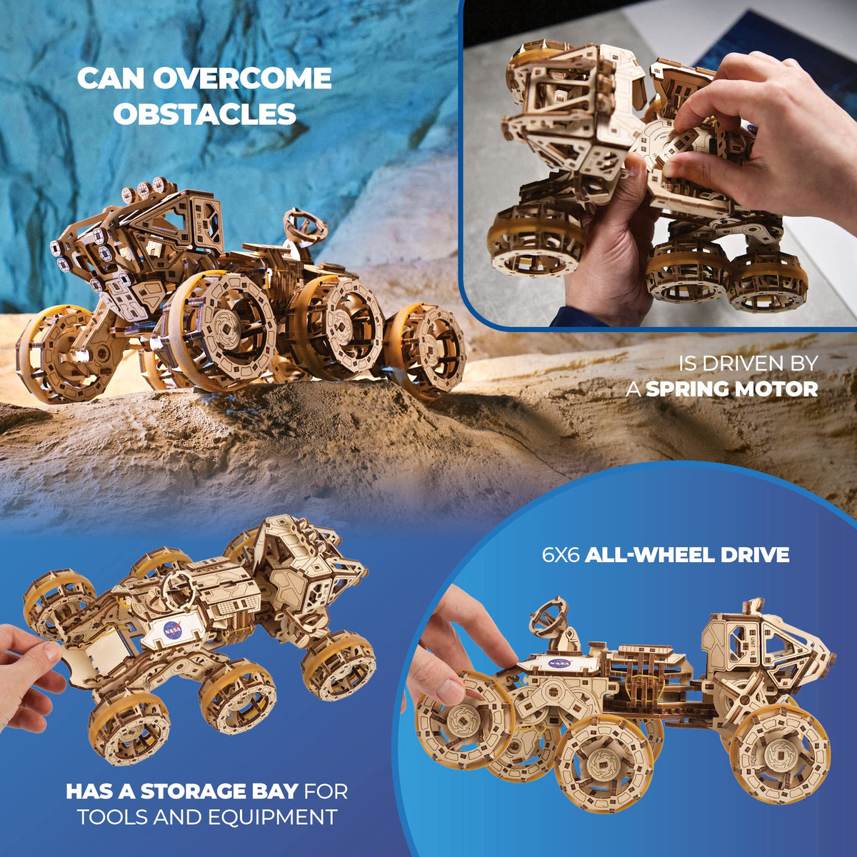 3D Wooden Puzzle Mechanical Model with Spring Drive V726