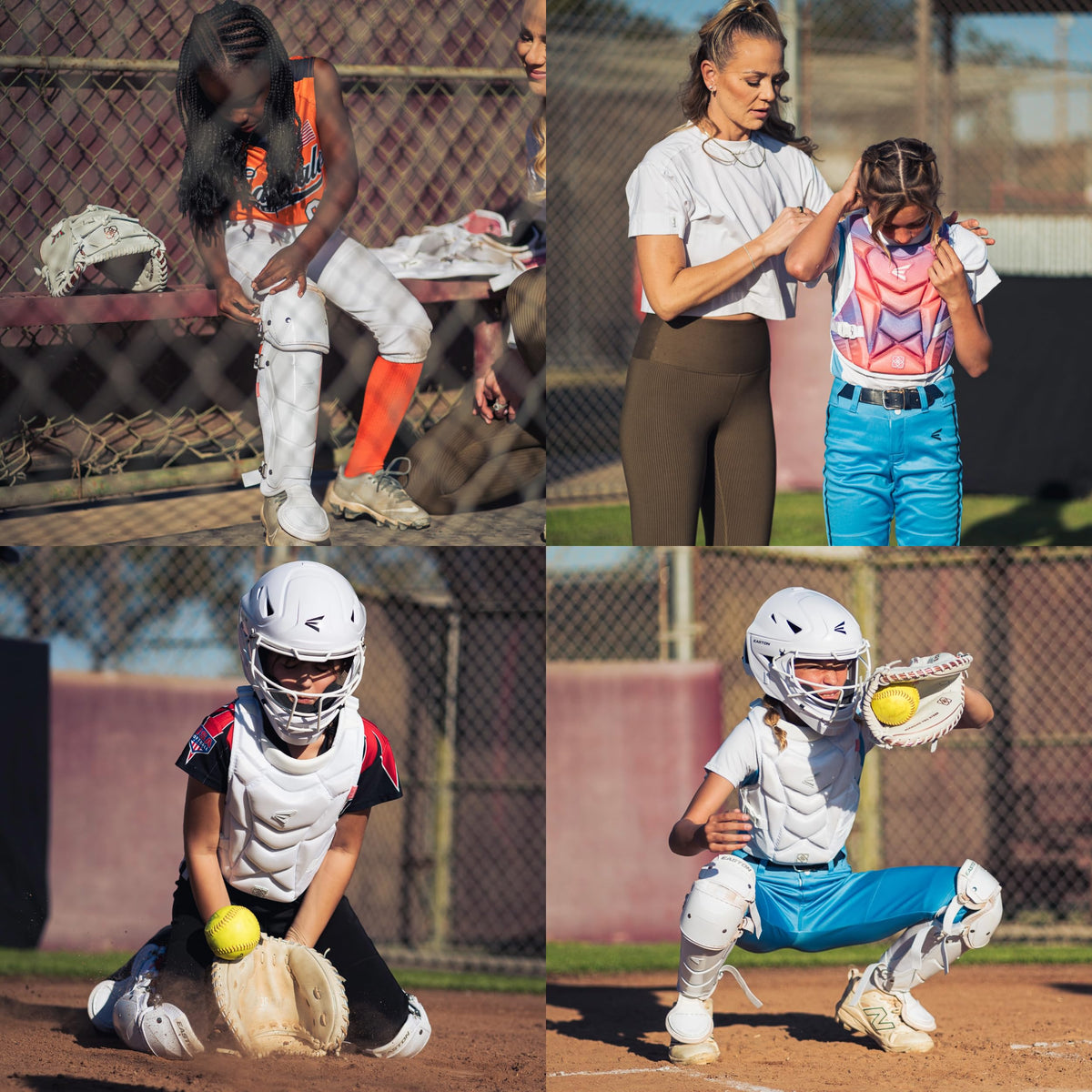 Youth Softball Catcher's Set with Helmet, Leg Guards & Chest Protector E8096