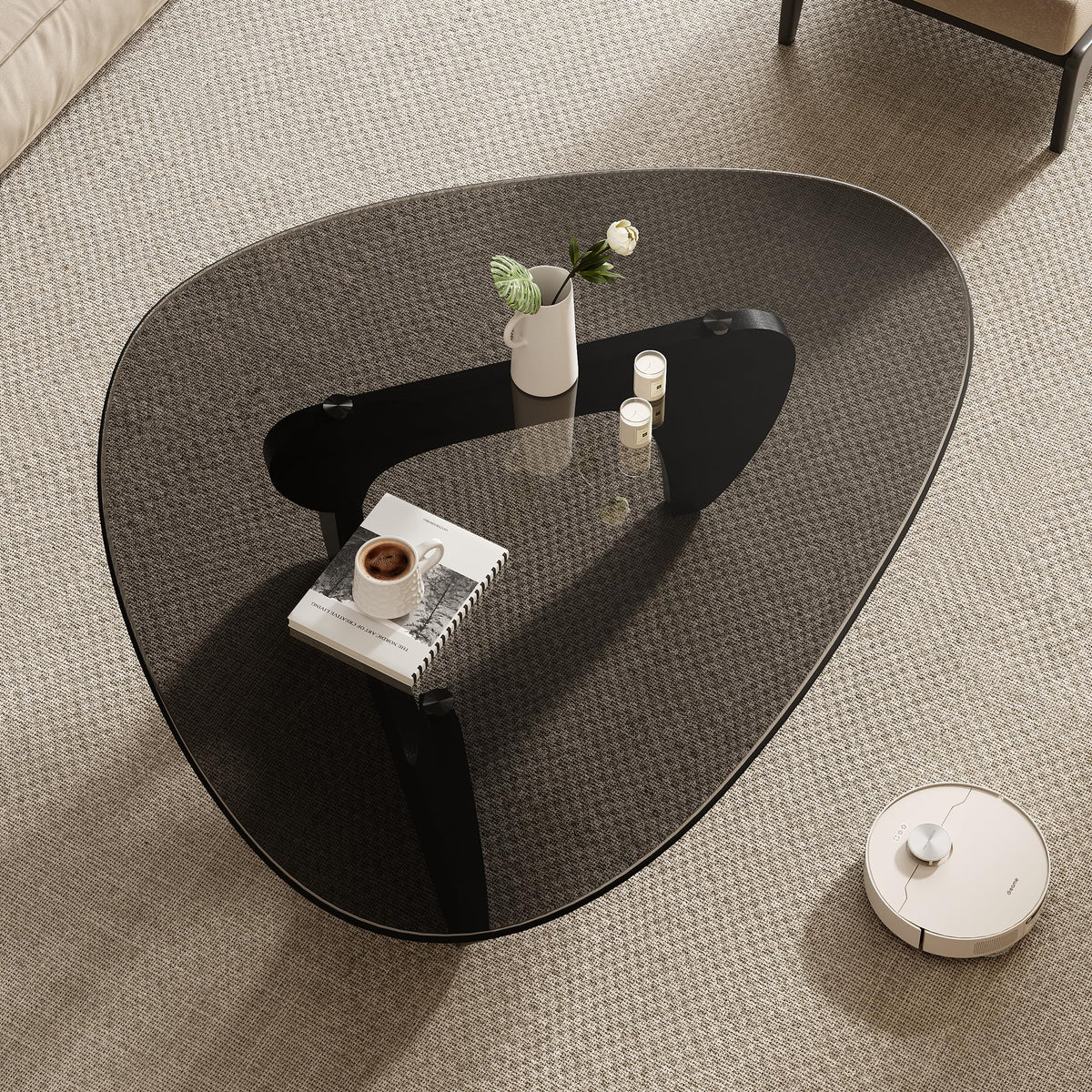 Mid Century Modern Triangle Coffee Table V8627