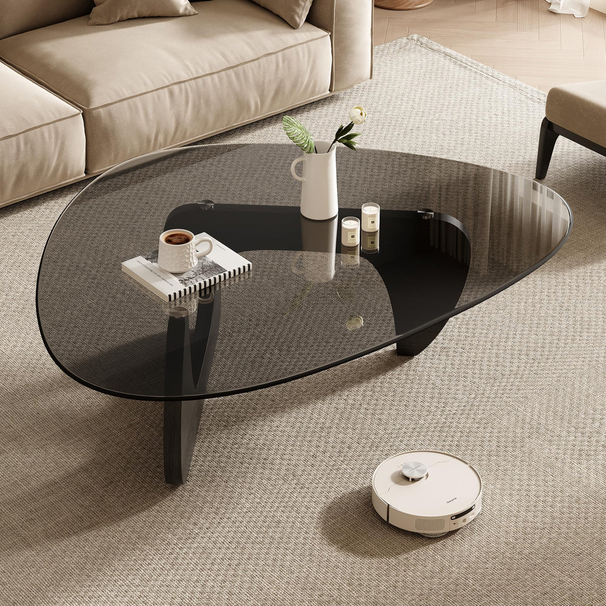 Mid Century Modern Triangle Coffee Table V8627